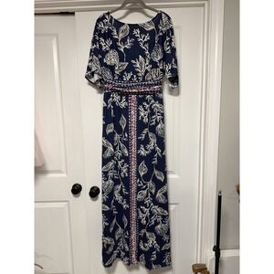 Lilly Pulitzer, Parigi Boat Neck Maxi Dress, Women's M Low Tide Navy
